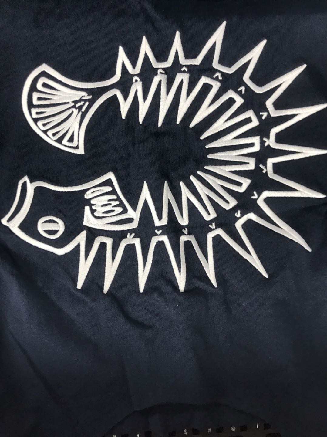 T-Shirt - ﻿Navy Blue: High Quality Thick Cotton - w/ Large White Crest Logo Embroidery