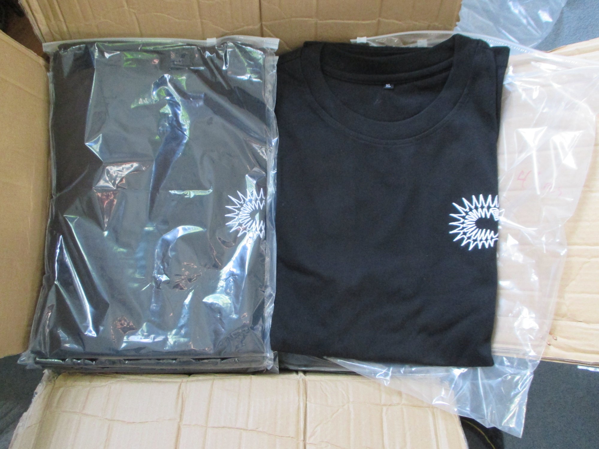 T-Shirt - ﻿Jet Black: High Quality Thick Cotton - w/ White Crest Logo Embroidery