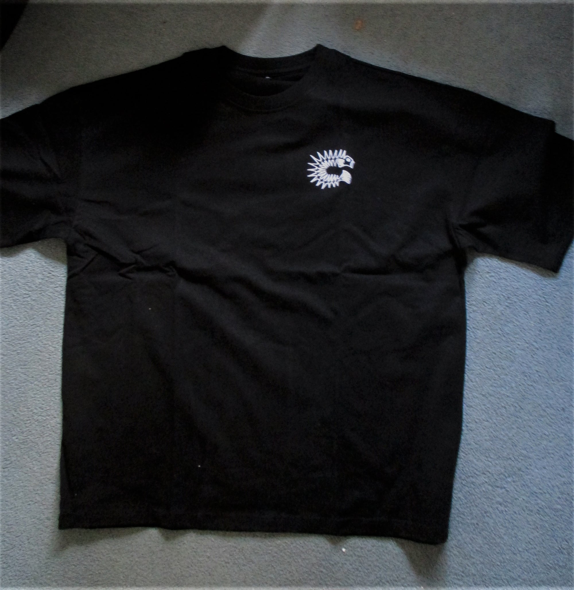 T-Shirt - ﻿Jet Black: High Quality Thick Cotton - w/ White Crest Logo Embroidery