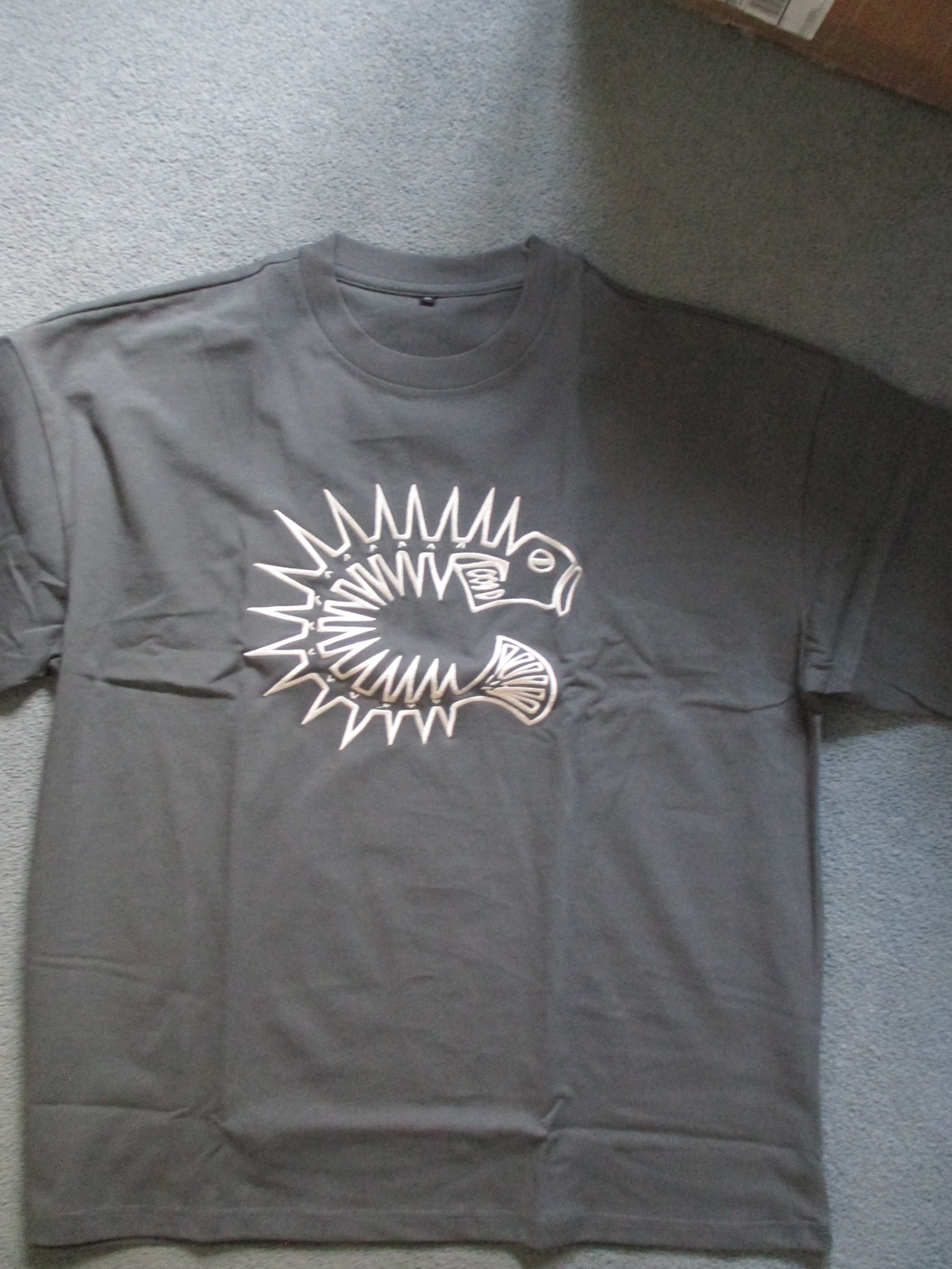 T-Shirt - ﻿Fossil Grey: High Quality Thick Cotton - w/ Chenille Crest Logo Embroidery