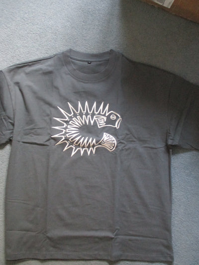 T-Shirt - ﻿Fossil Grey: High Quality Thick Cotton - w/ Chenille Crest Logo Embroidery