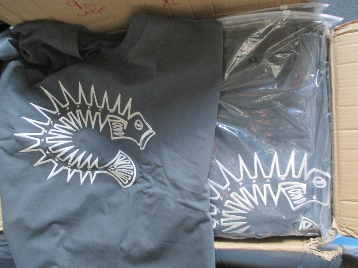 T-Shirt - ﻿Fossil Grey: High Quality Thick Cotton - w/ Chenille Crest Logo Embroidery