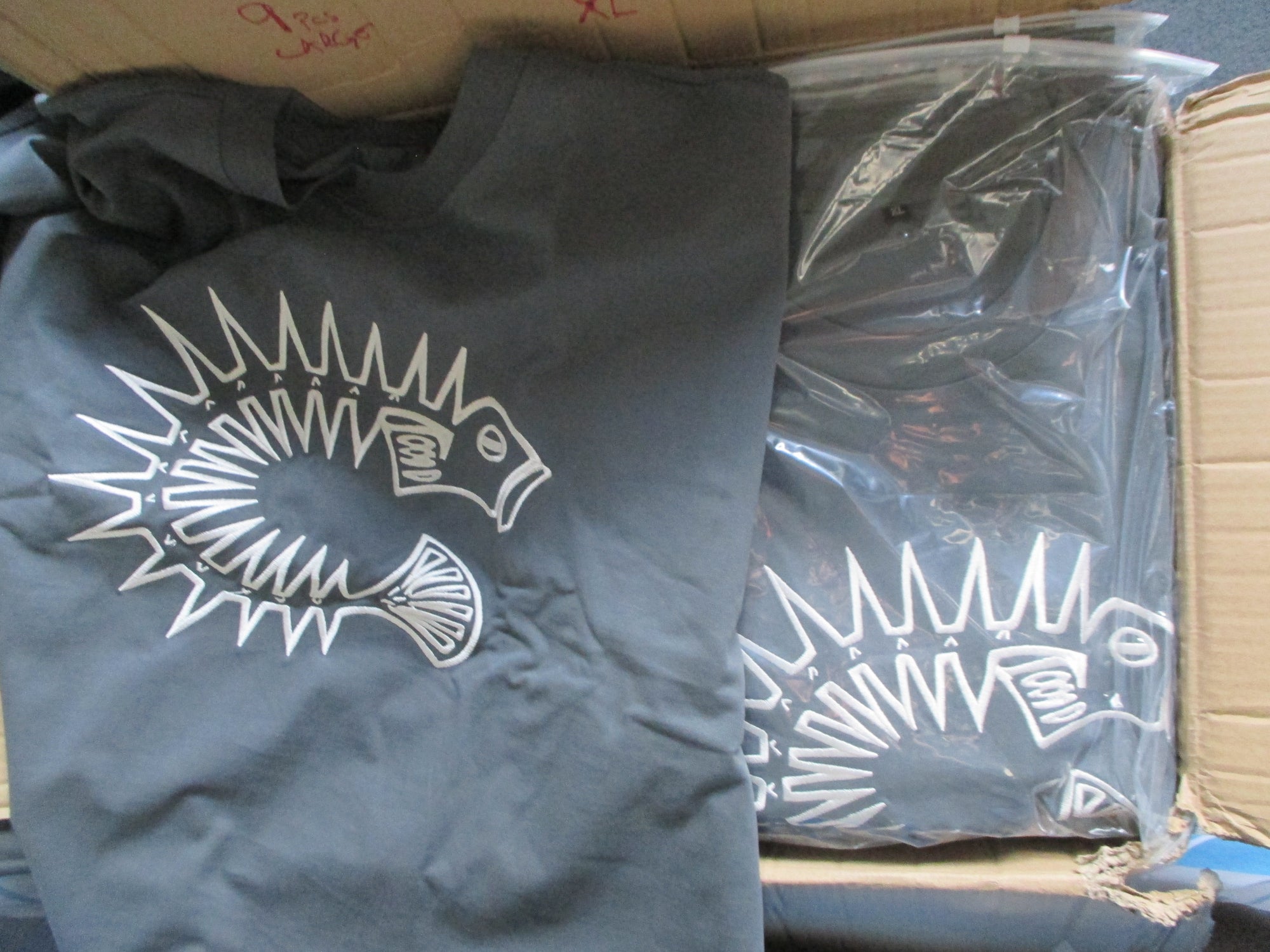 T-Shirt - ﻿Fossil Grey: High Quality Thick Cotton - w/ Chenille Crest Logo Embroidery