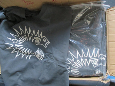 T-Shirt - ﻿Fossil Grey: High Quality Thick Cotton - w/ Chenille Crest Logo Embroidery