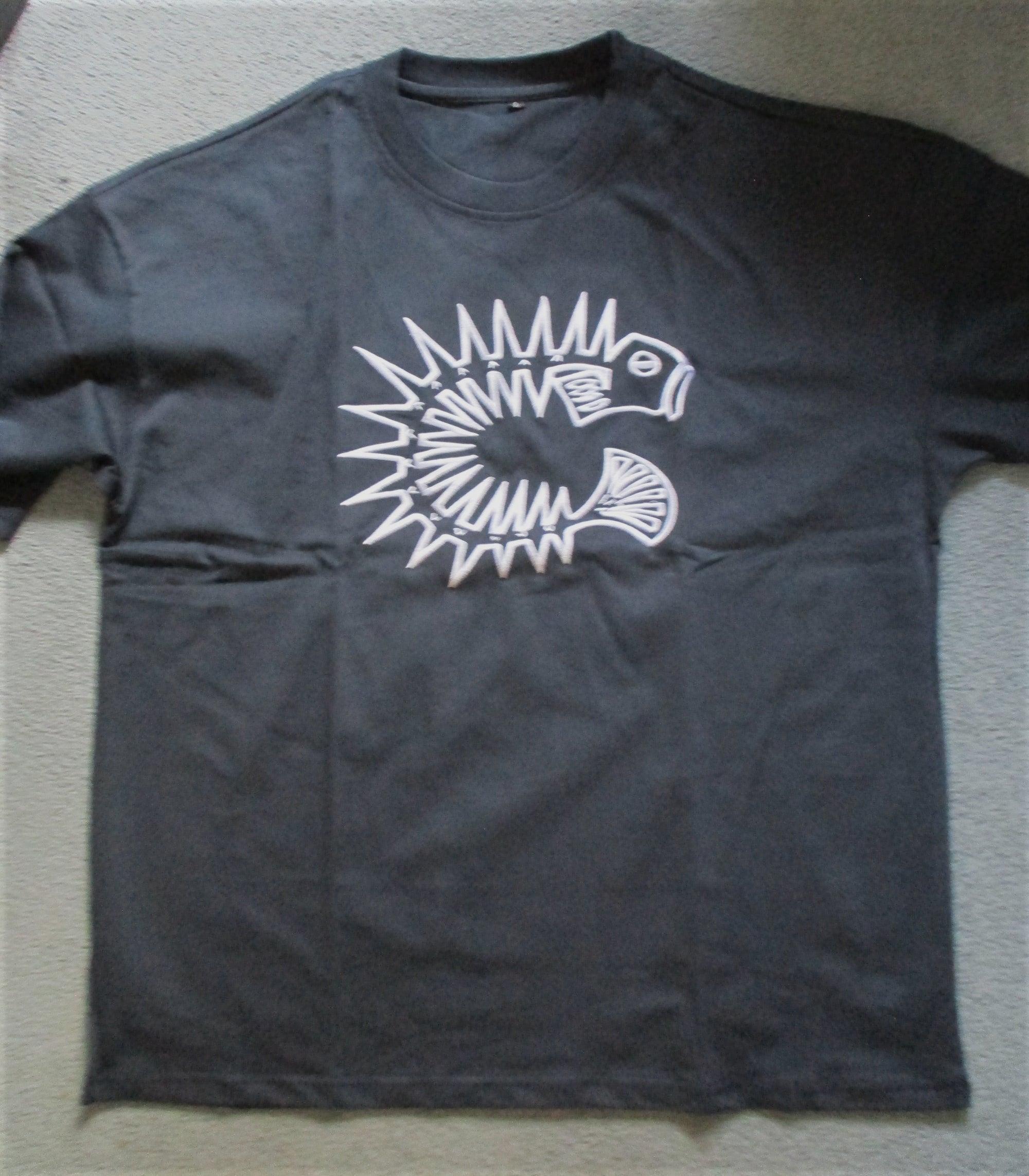 T-Shirt - ﻿Fossil Grey: High Quality Thick Cotton - w/ Chenille Crest Logo Embroidery