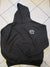 Hoodie : Dark Grey: Custom Designed Drop Shoulder Oversized Heavy Cotton Fleece Hoodie w/ White Crest Embroidery