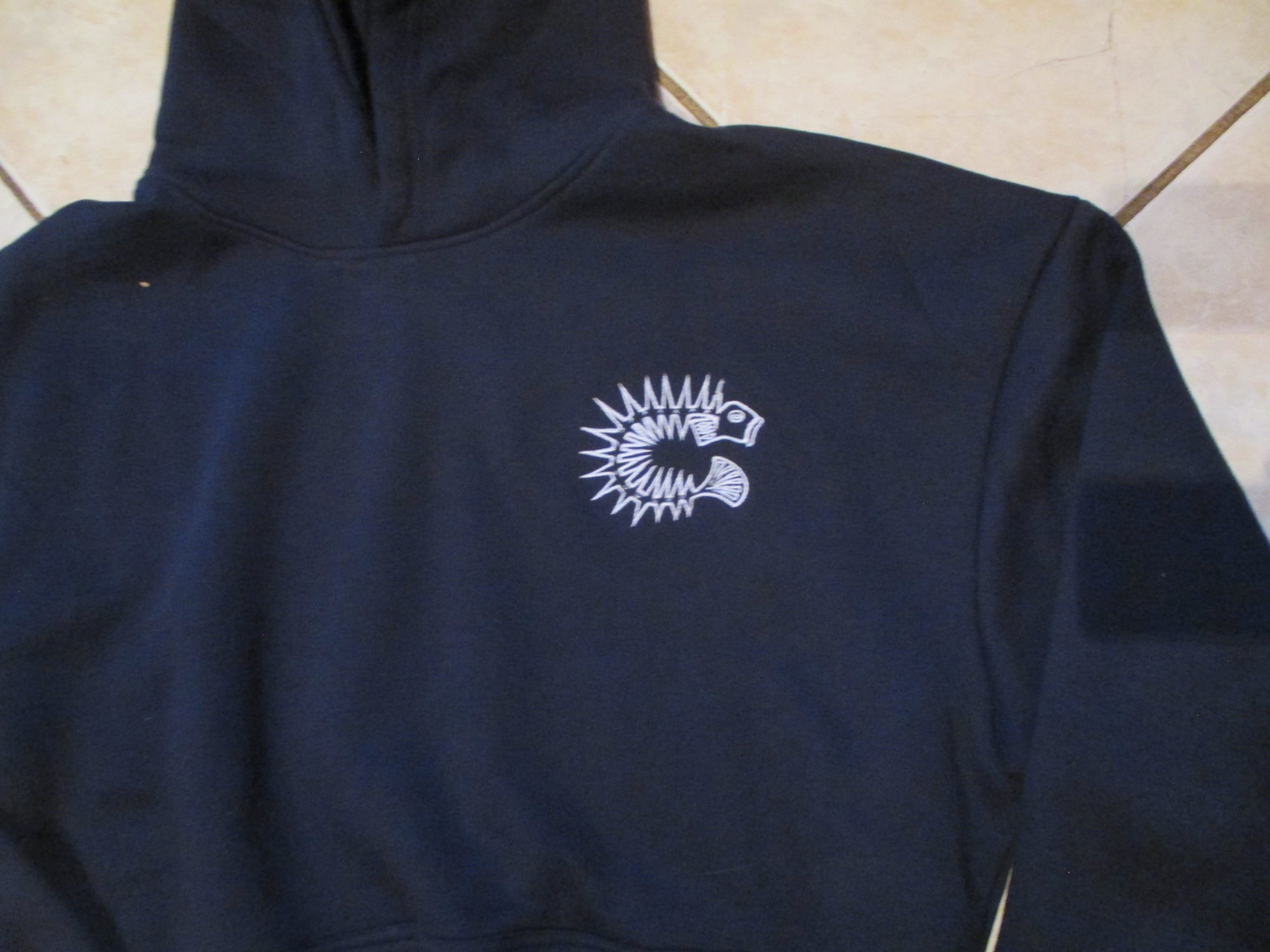 Hoodie : Navy Blue: Custom Designed Drop Shoulder Oversized Heavy Cotton Fleece Hoodie