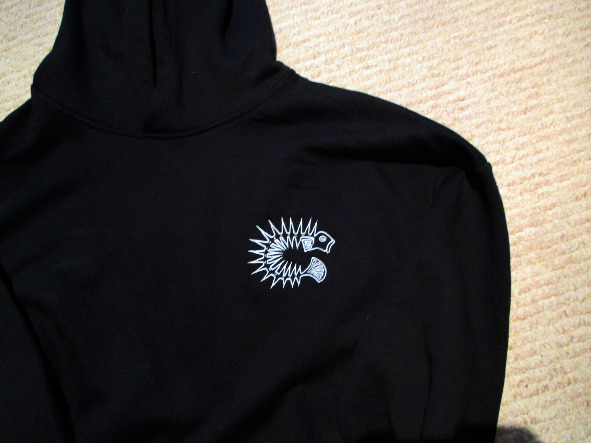 Hoodie : Black: Custom Designed Oversized Drop Shoulder Heavy Cotton Fleece Hoodie