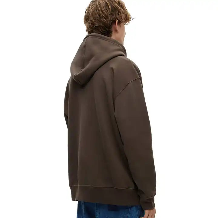 Crest Branded Bomber Hoodie - Outdoor Brown w/ Black Embroidery