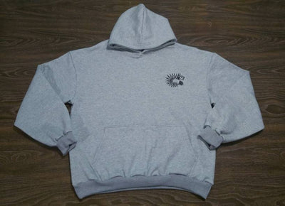 Hoodie : Grey Sweats: Custom Designed Drop Shoulder Oversized Heavy Cotton Fleece Hoodie
